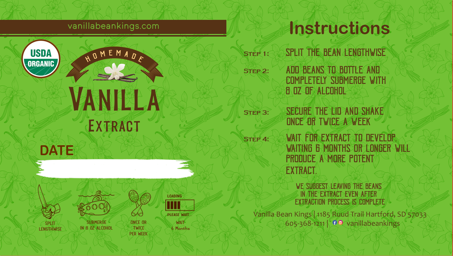 vbk-homemade-vanilla-extract-kit-label-5-5-x-3-sticker-vanilla-bean-kings for Free Printable Labels For Homemade Vanilla VBK Homemade Vanilla Extract Kit Label - 5.5