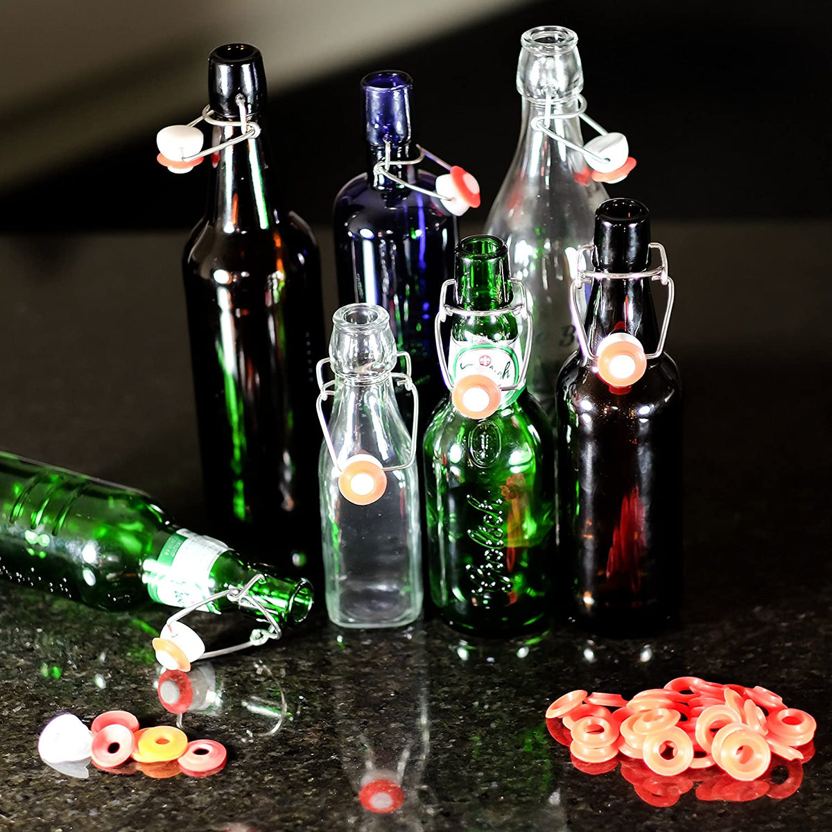 (6 Pack) Rubber Seal Gaskets for Swing Top Bottles Vanilla Bean Kings