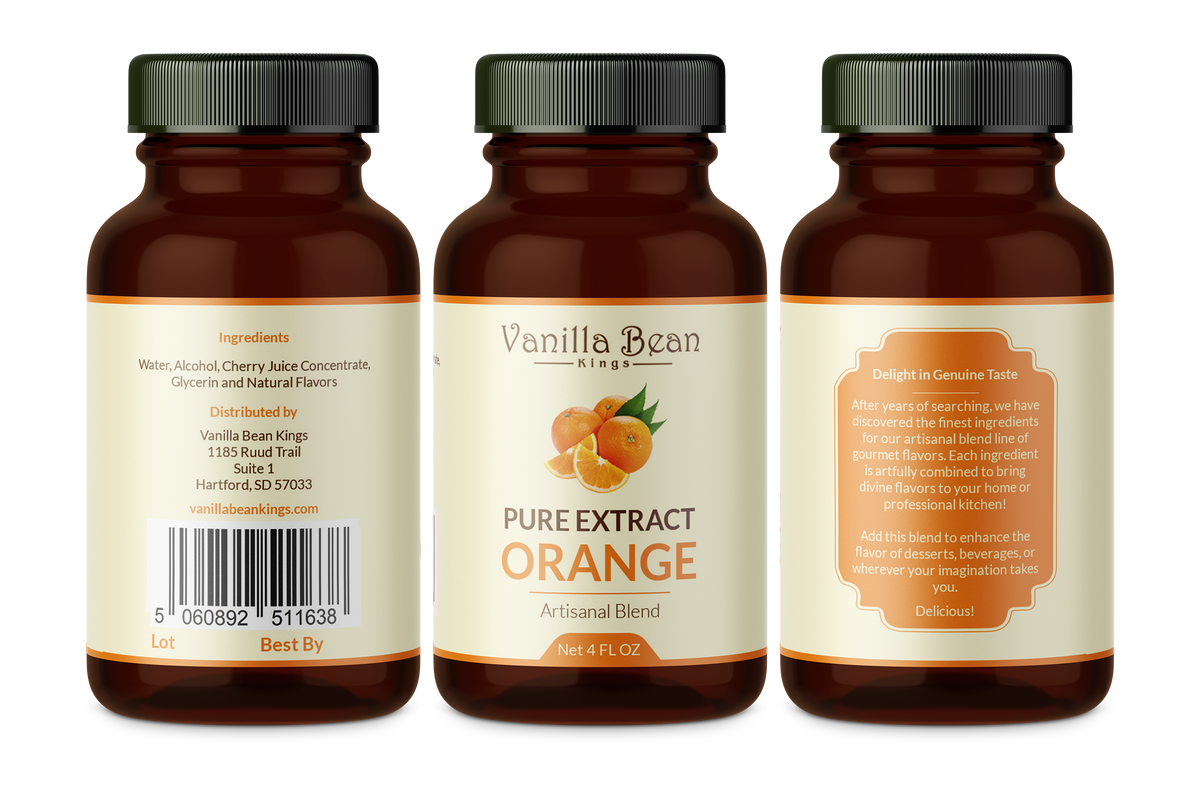 Pure Orange Extract 4 fl oz Vanilla Bean Kings