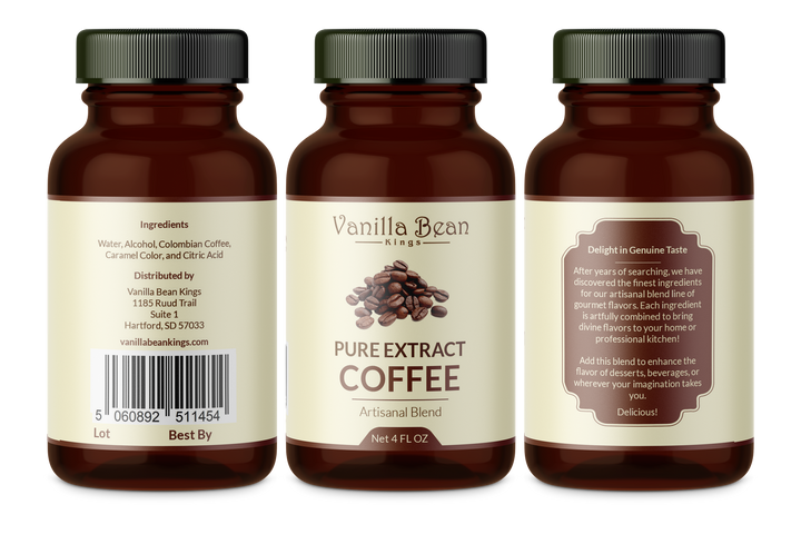 coffee extract 4 oz bottle label