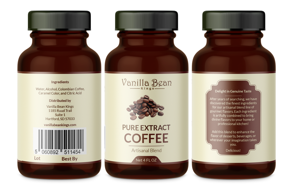 Pure Coffee Extract 4 fl oz Vanilla Bean Kings