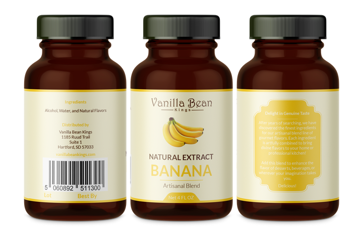 banana extract 4 oz bottle label