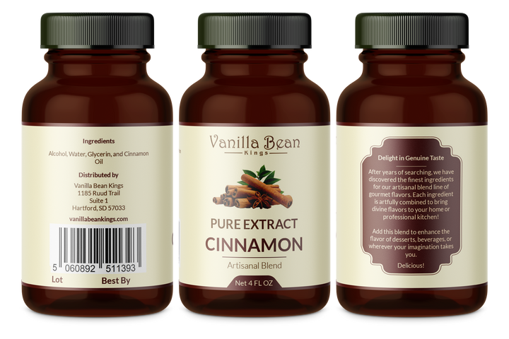cinnamon extract 4 oz bottle label