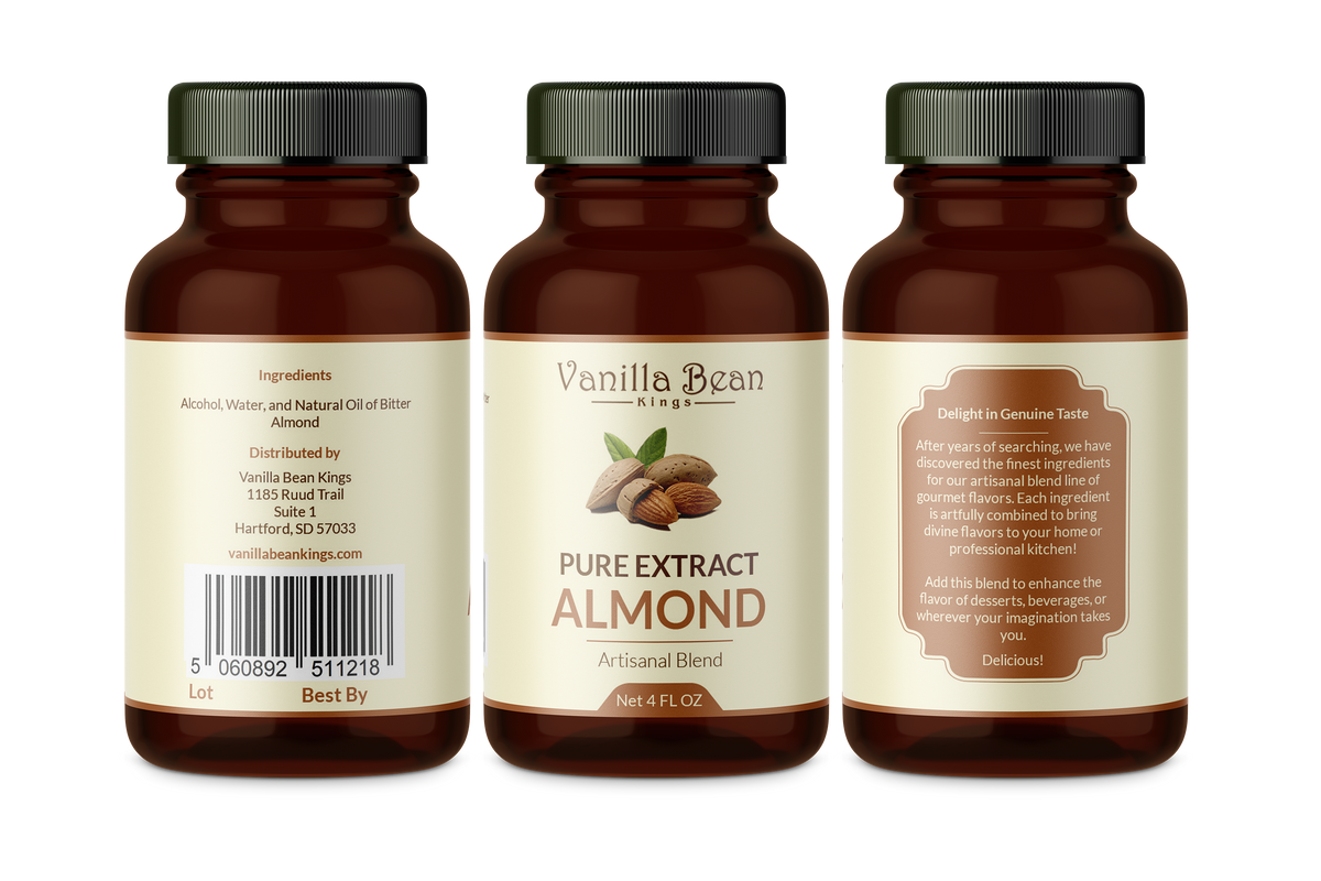 Pure Almond Extract 4 fl oz Vanilla Bean Kings
