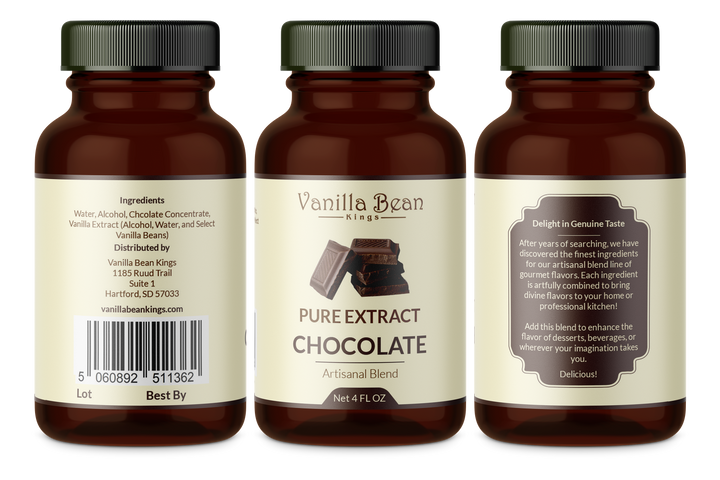 chocolate extract 4 oz bottle label