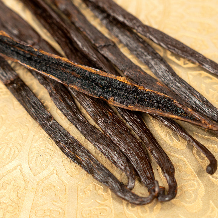 cut open indian vanilla beans