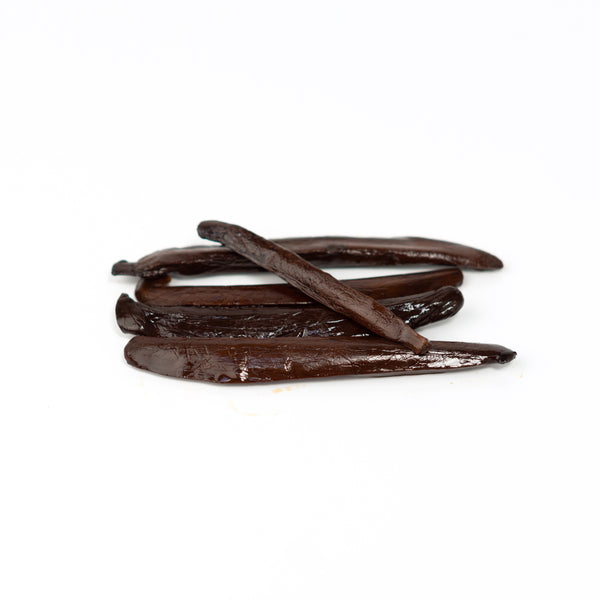 Nicaraguan Pompona beans with white background
