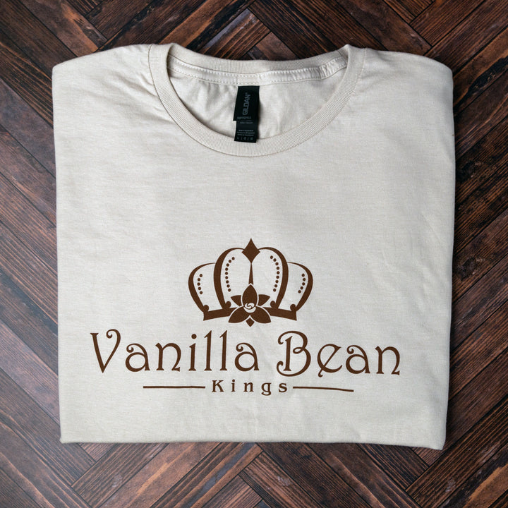 Vanilla Bean Kings logo t-shirt folded up 