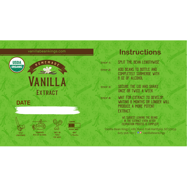 VBK Homemade Vanilla Extract Kit Label - 5.5 vbk-homemade-vanilla-extract-kit-label-5-5-x-3-sticker-vanilla-bean-kings
