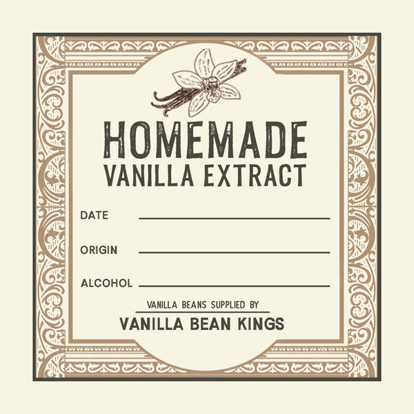Homemade Vanilla Extract Label square 3 inch by 3 inch
