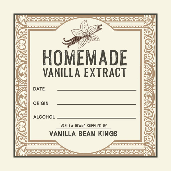 Homemade Vanilla Extract Label square 3 inch by 3 inch
