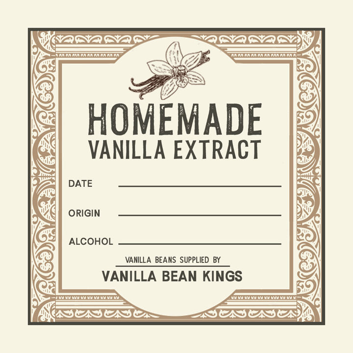 Homemade Vanilla Extract Label - Choose Your Size! Square - 3 Inches x 3 Inches