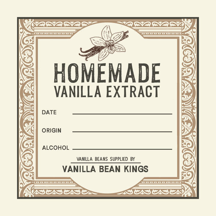 Homemade Vanilla Extract Label square 3 inch by 3 inch