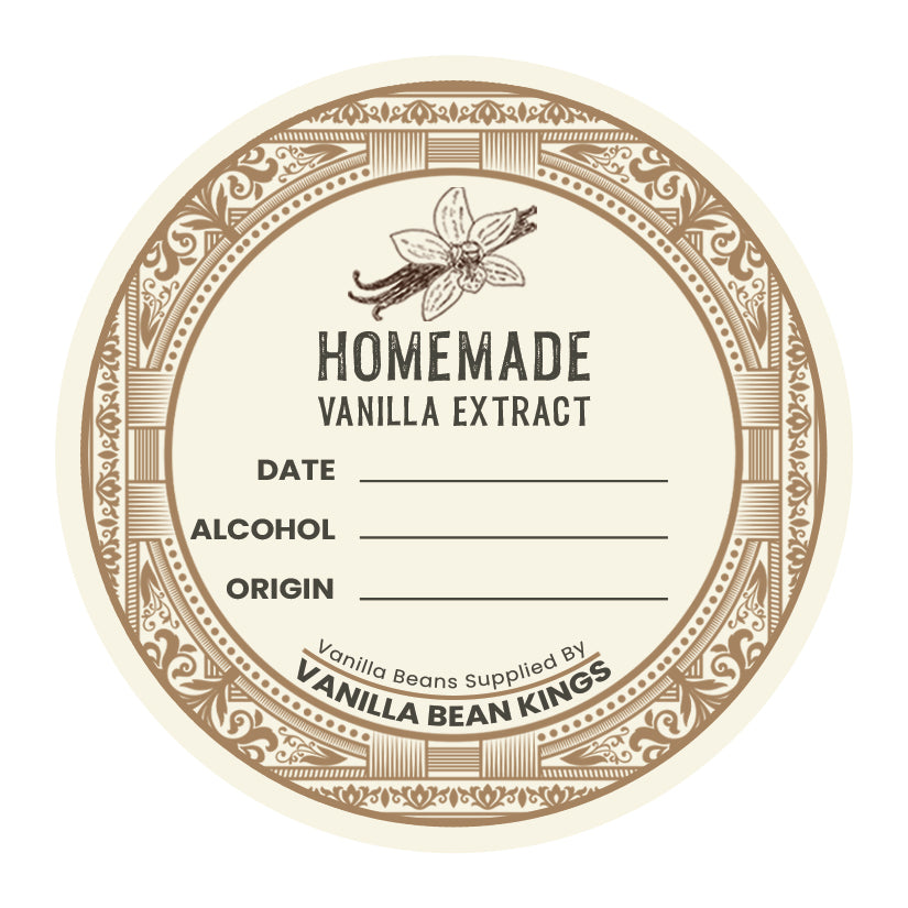 Homemade Vanilla Extract Label Choose Your Size! Vanilla Bean Kings