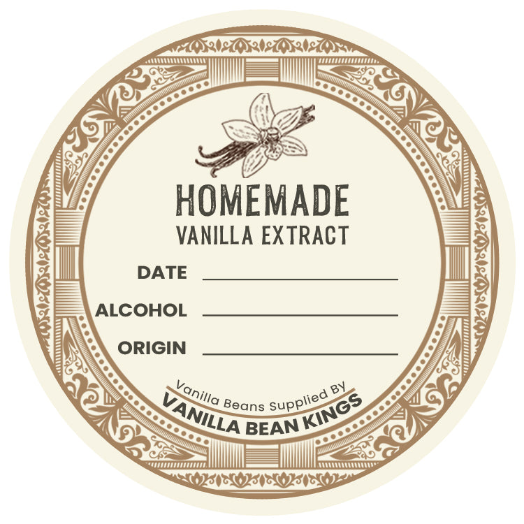 Homemade Vanilla Extract Label 2.5 inch diameter sticker