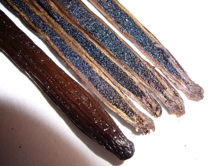 Split gourmet vanilla beans