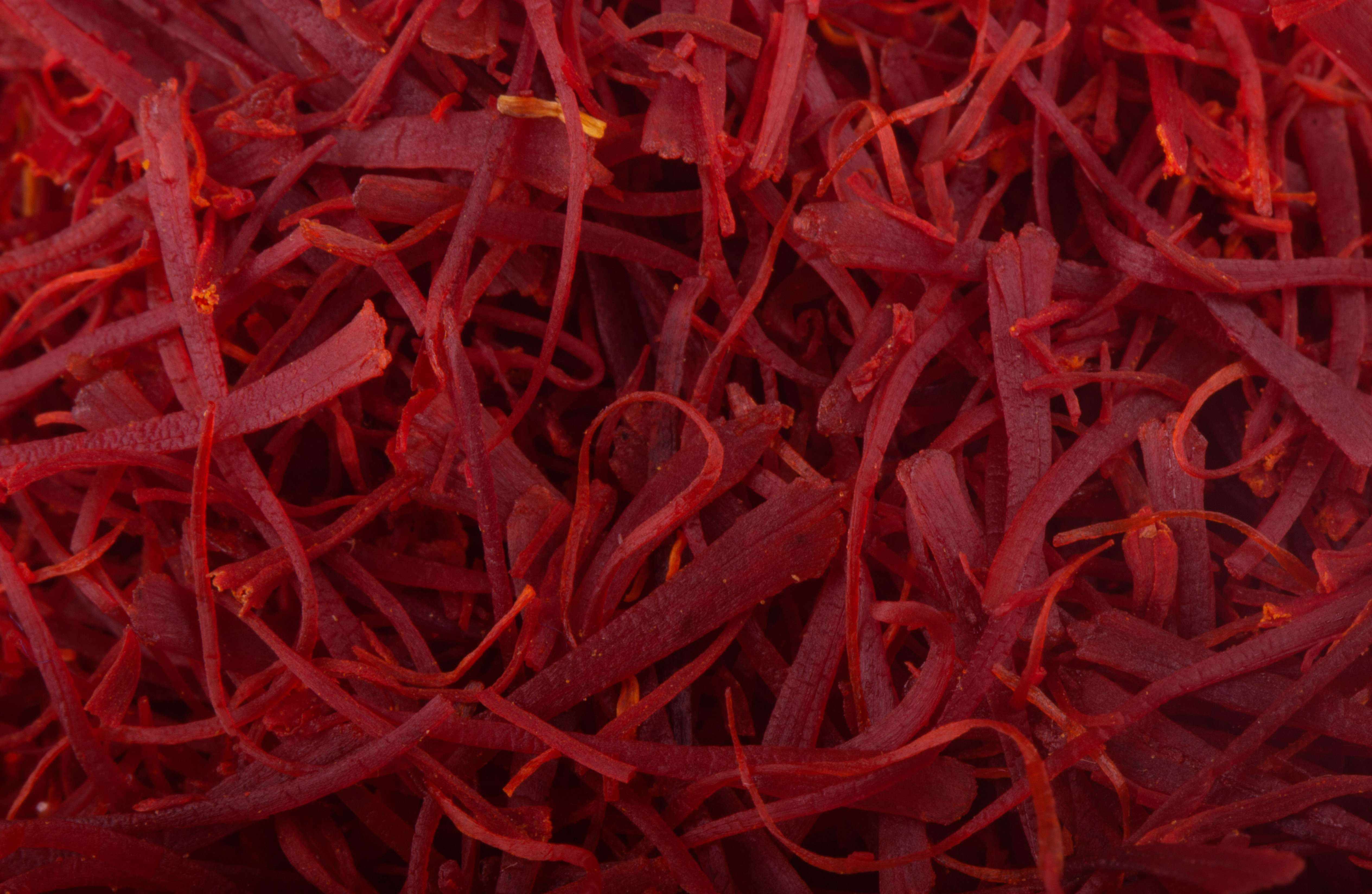 close up of saffron threads