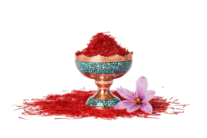 red saffron on overflowing chalice