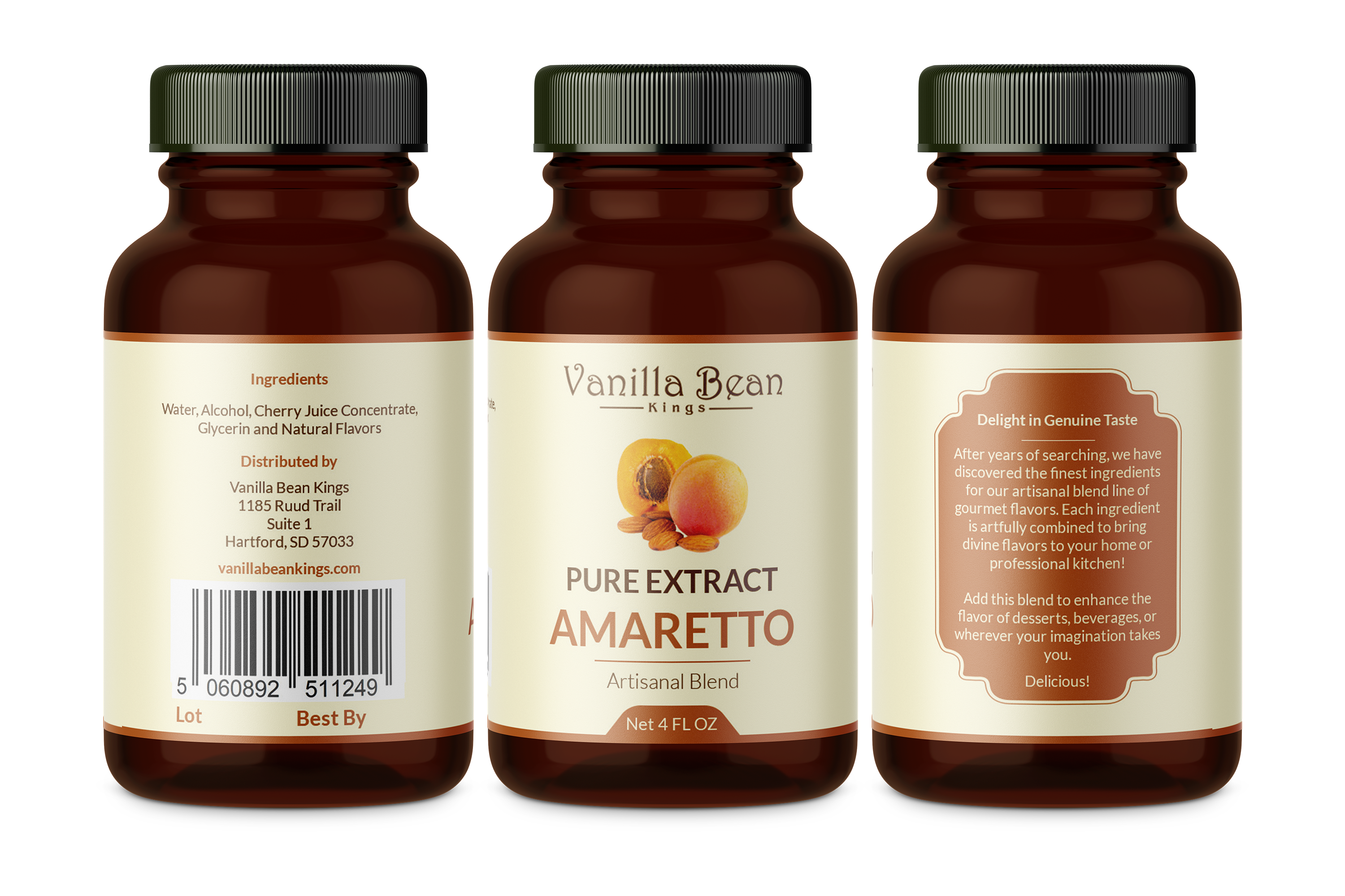 amaretto extract 4 oz bottle label