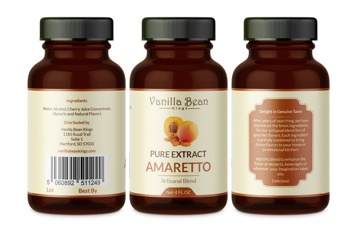 amaretto extract 4 oz bottle label
