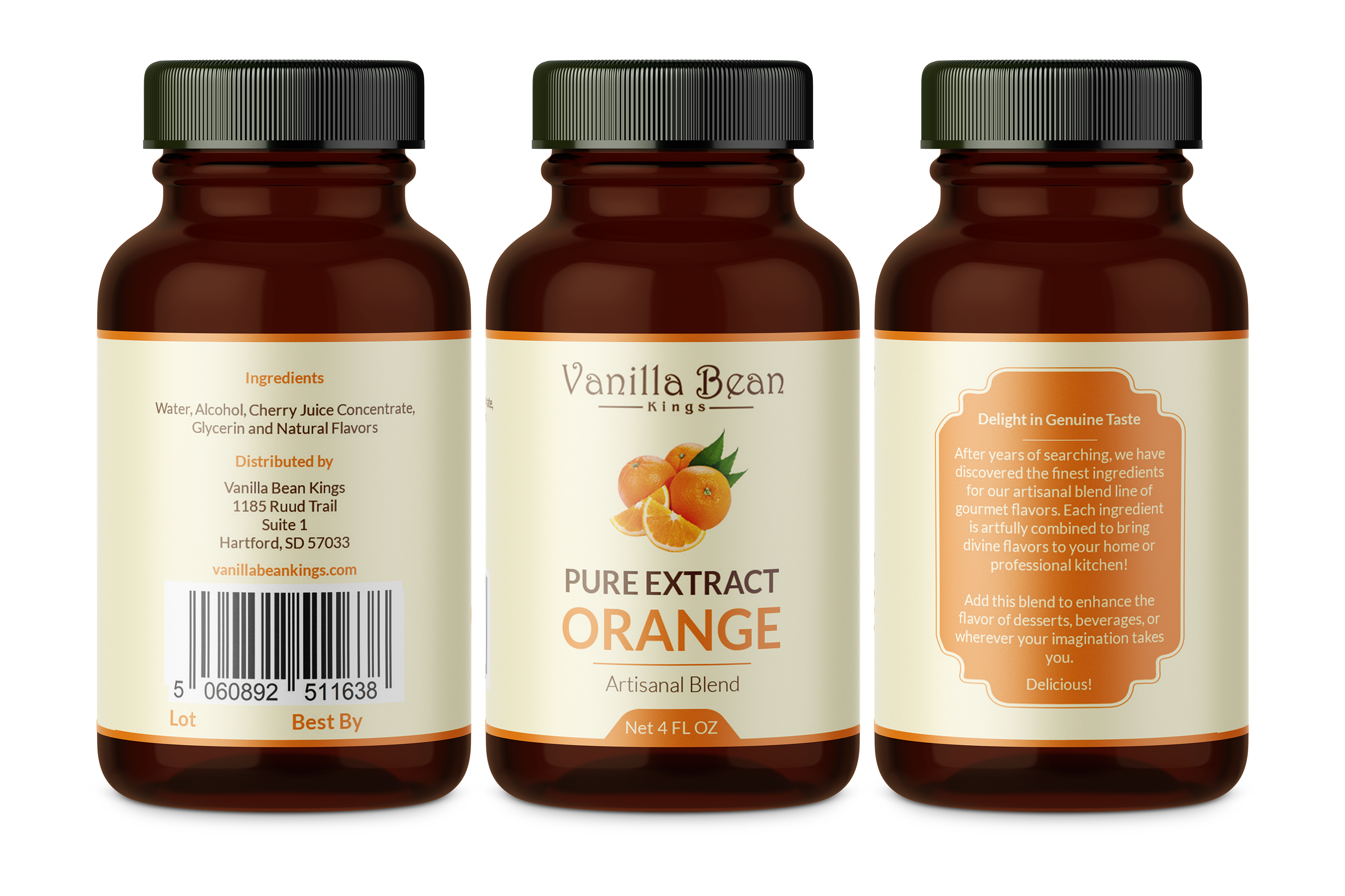 orange extract 4 oz bottle label