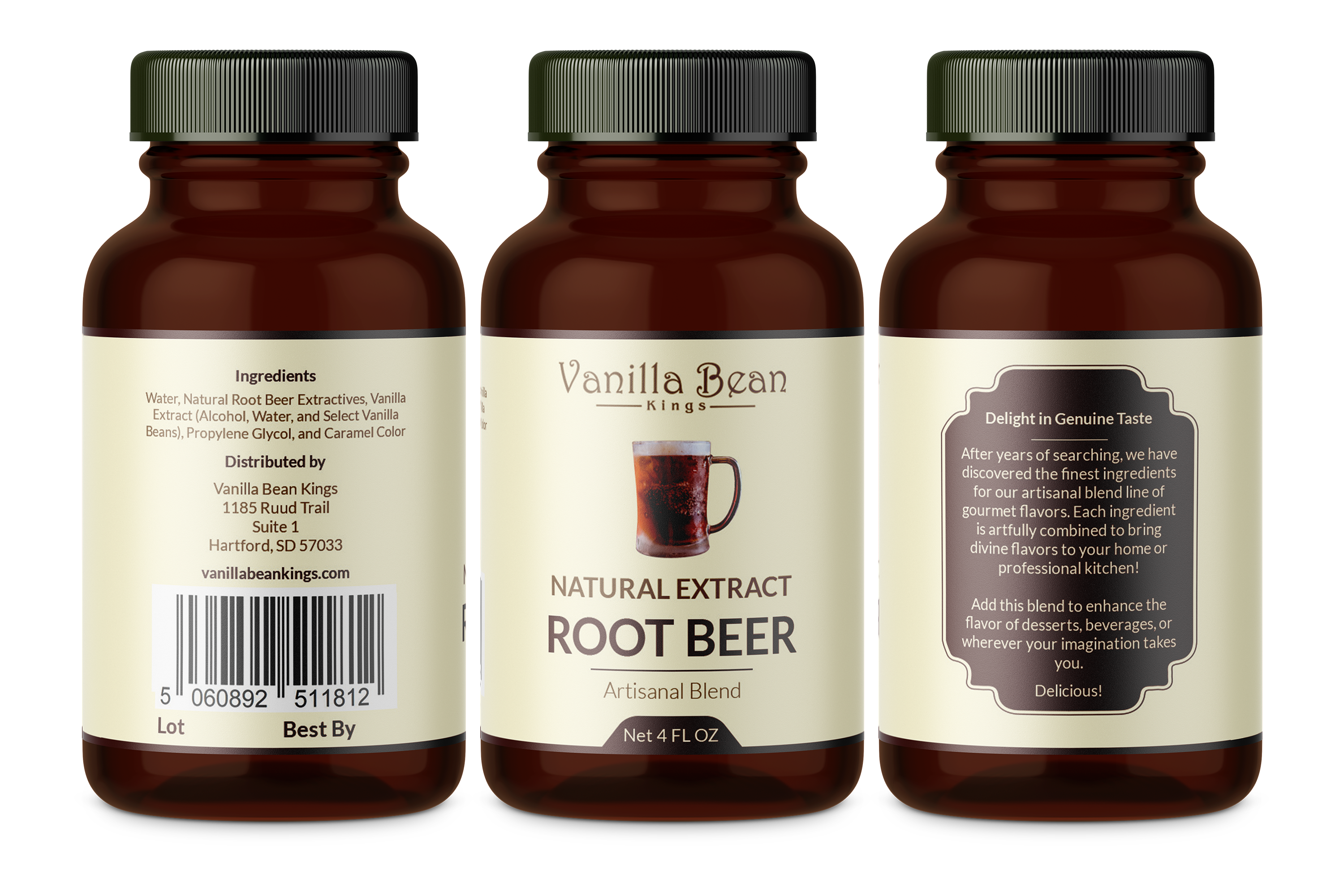 root beer extract 4 oz bottle label