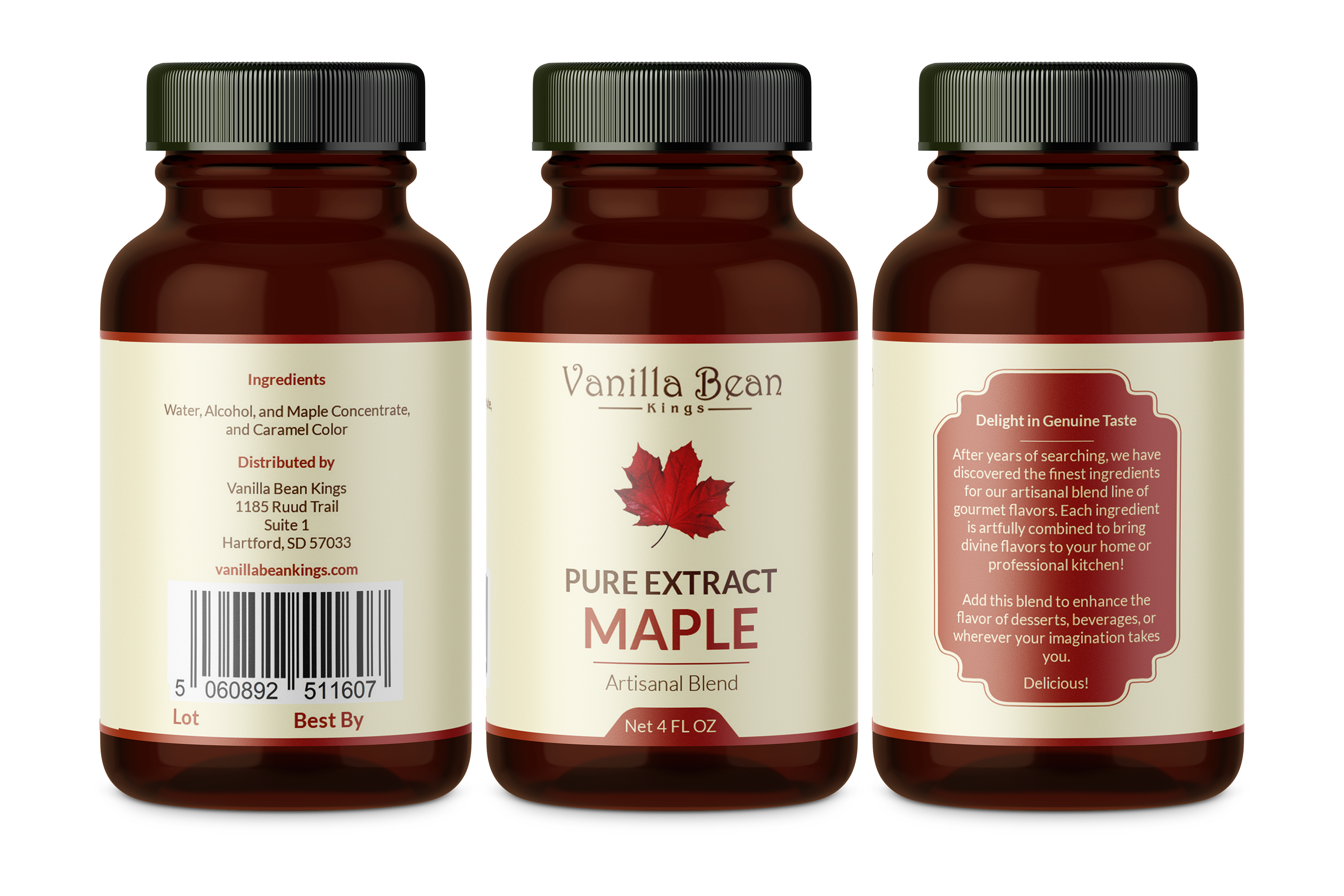 maple extract 4 oz bottle label