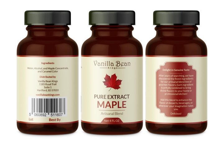 maple extract 4 oz bottle label