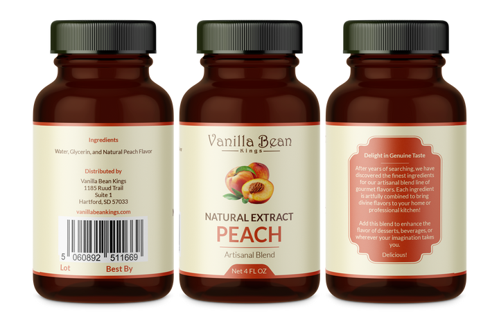 peach extract 4 oz bottle label