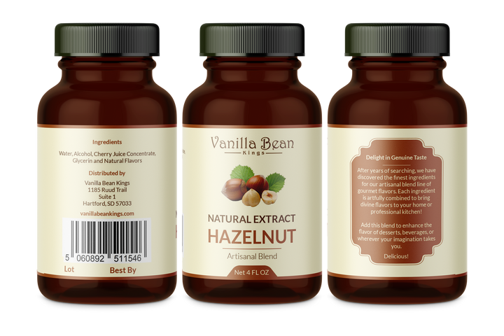 hazelnut extract 4 oz bottle label
