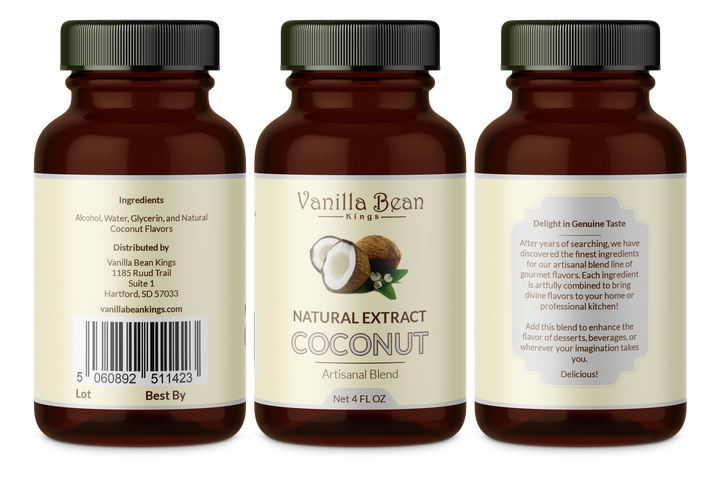 coconut extract 4 oz bottle label