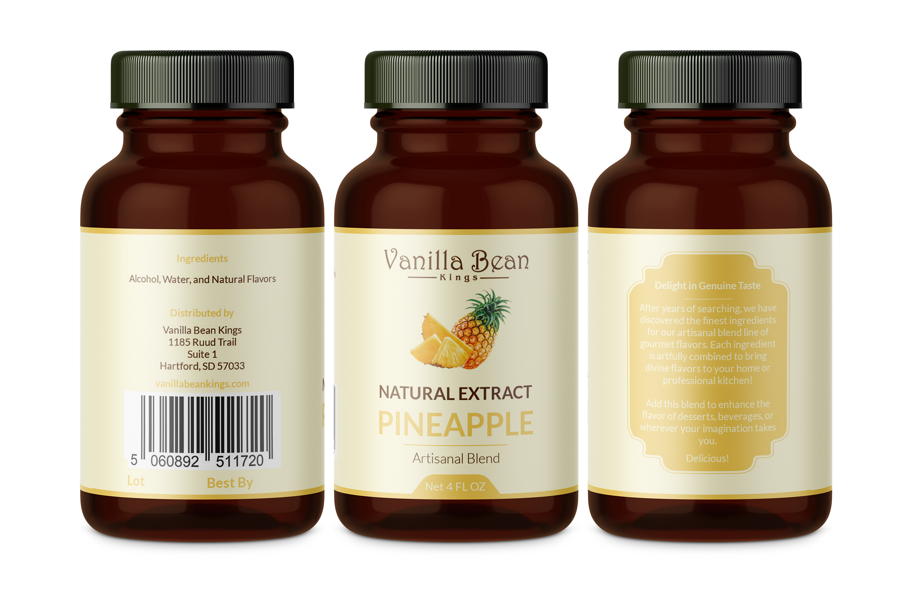 pineapple extract 4 oz bottle label