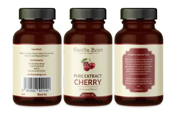 cherry extract 4 oz bottle label