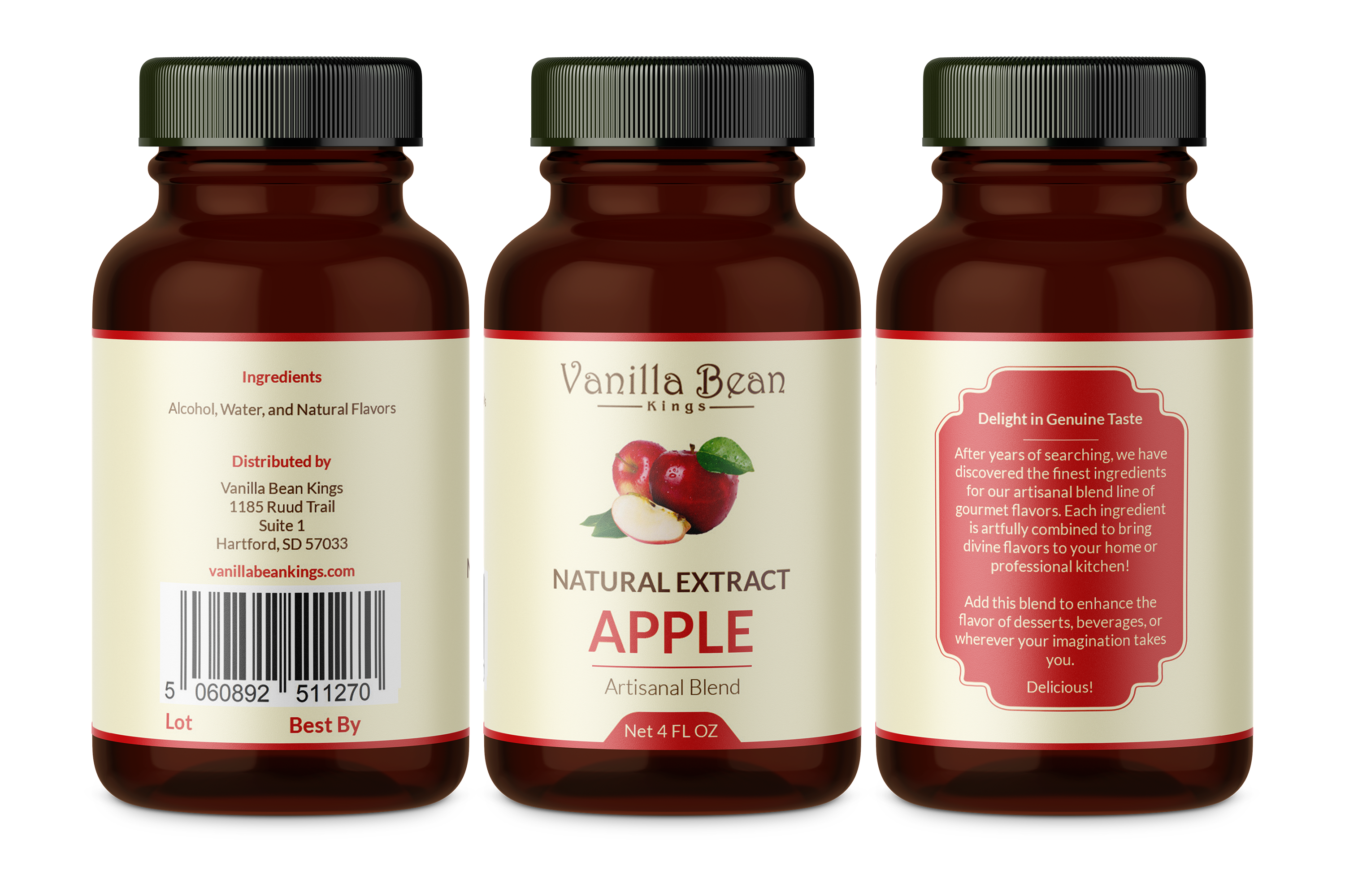 apple extract 4 oz bottle label