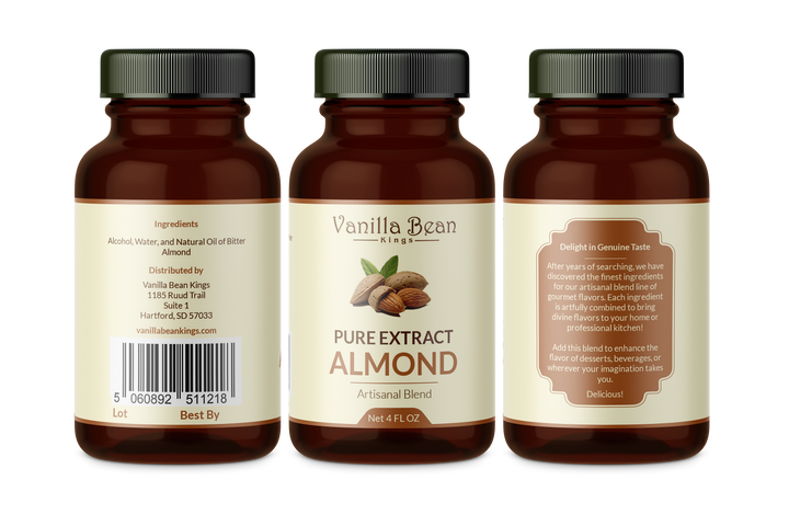 almond extract 4 oz bottle label