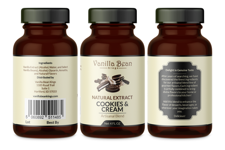 cookies and cream extract 4 oz bottle label