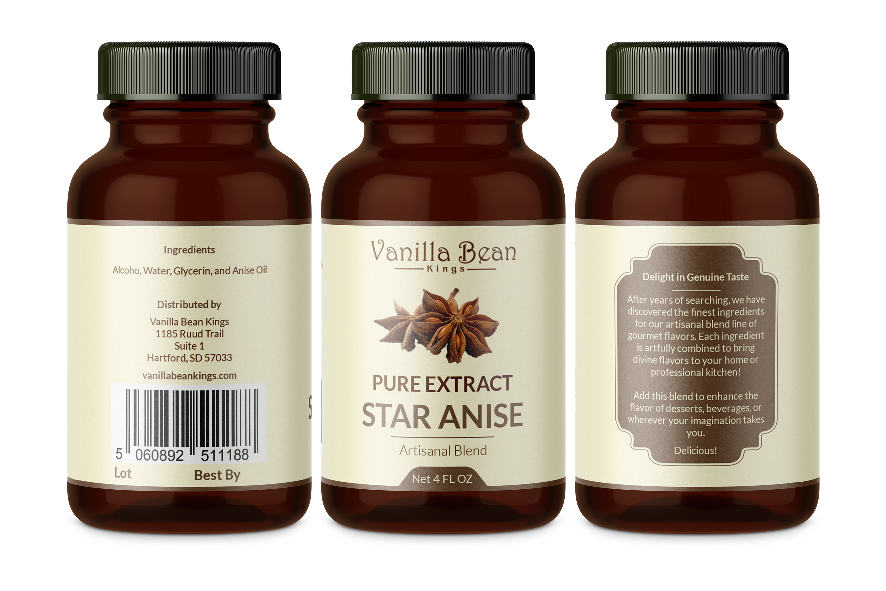 star anise extract 4 oz bottle label