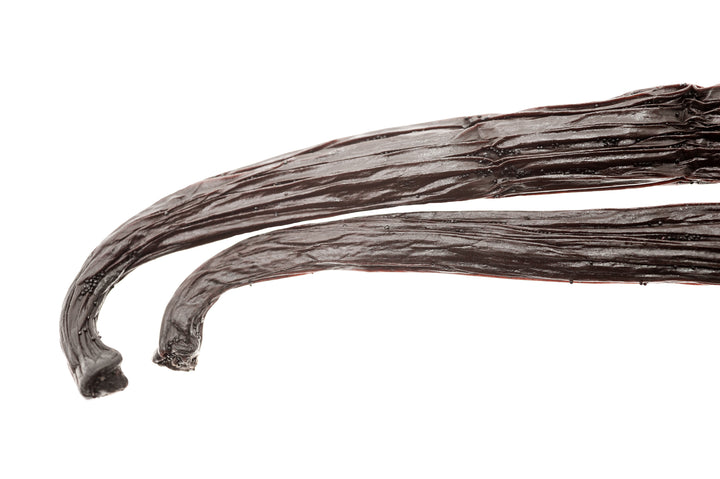 zoomed in on tips of grade a vanilla beans